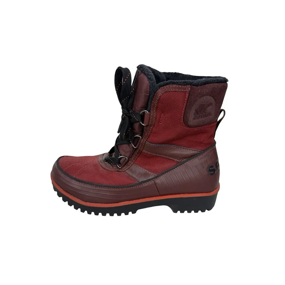 Sorel Tivoli II Women 7.5 Boots Red Insulated Waterproof Lace Up Snow Hiking EUC